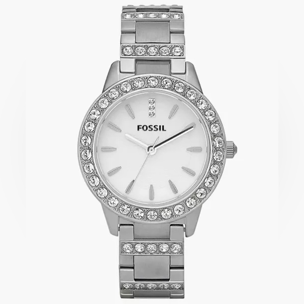 Fossil Women's Jesse Stainless Steel Bracelet Watch 34mm with new battery.